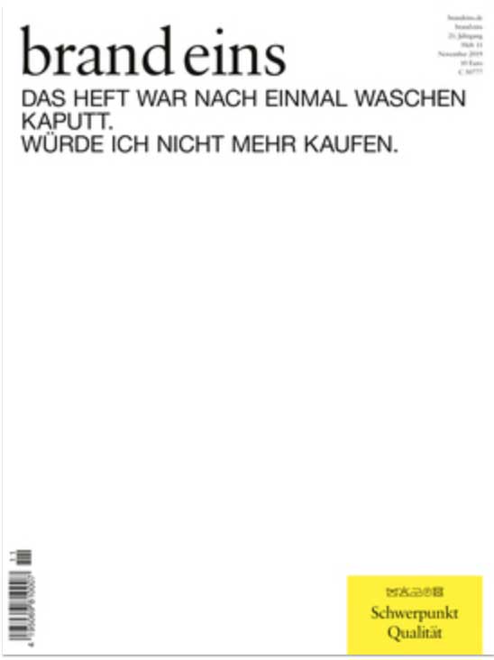 Brandeins Titelbild Qualität