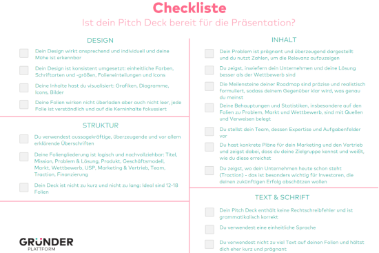 Vorschau der Pitch Deck Checkliste