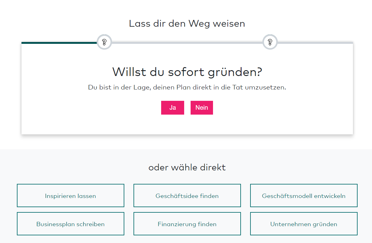 Screenshot Wegweiser