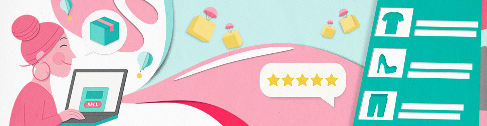 Eine Person, die auf Amazon verkauft