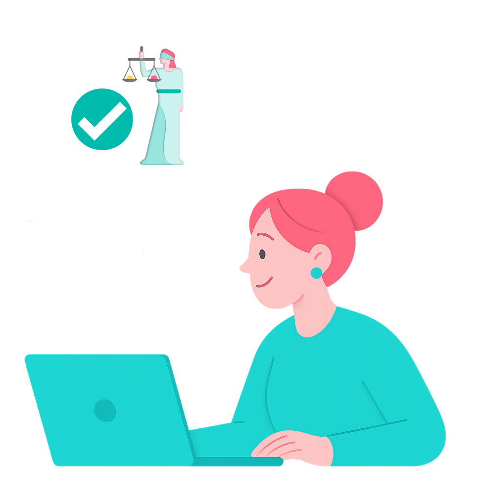 Eine Gründerin bearbeitet den Kleinunternehmer-Check auf ihrem Laptop.