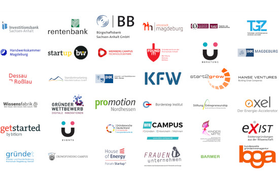 Ein Ausschnitt der zahlreichen Partner der Gründerplattform