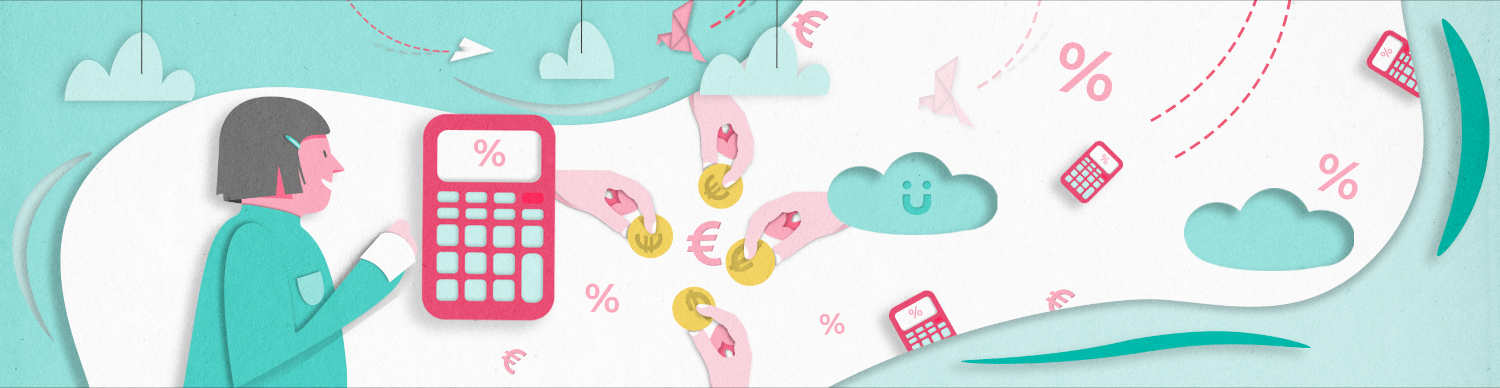 Eine Person bekommt Geld und berechnet den Marktanteil Eine Person bekommt Geld und berechnet den Marktanteil