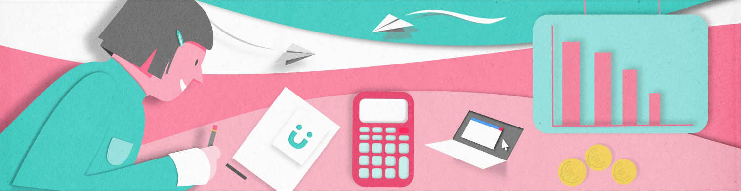 Eine Person berechnet das Marktvolumen