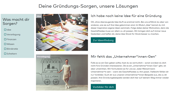 Deine Sorgen, unser Ansporn Screenshot Sorgenratgeber