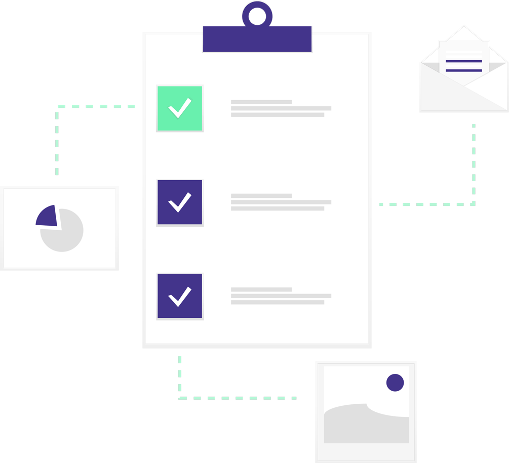 Zeichnung einer Checkliste