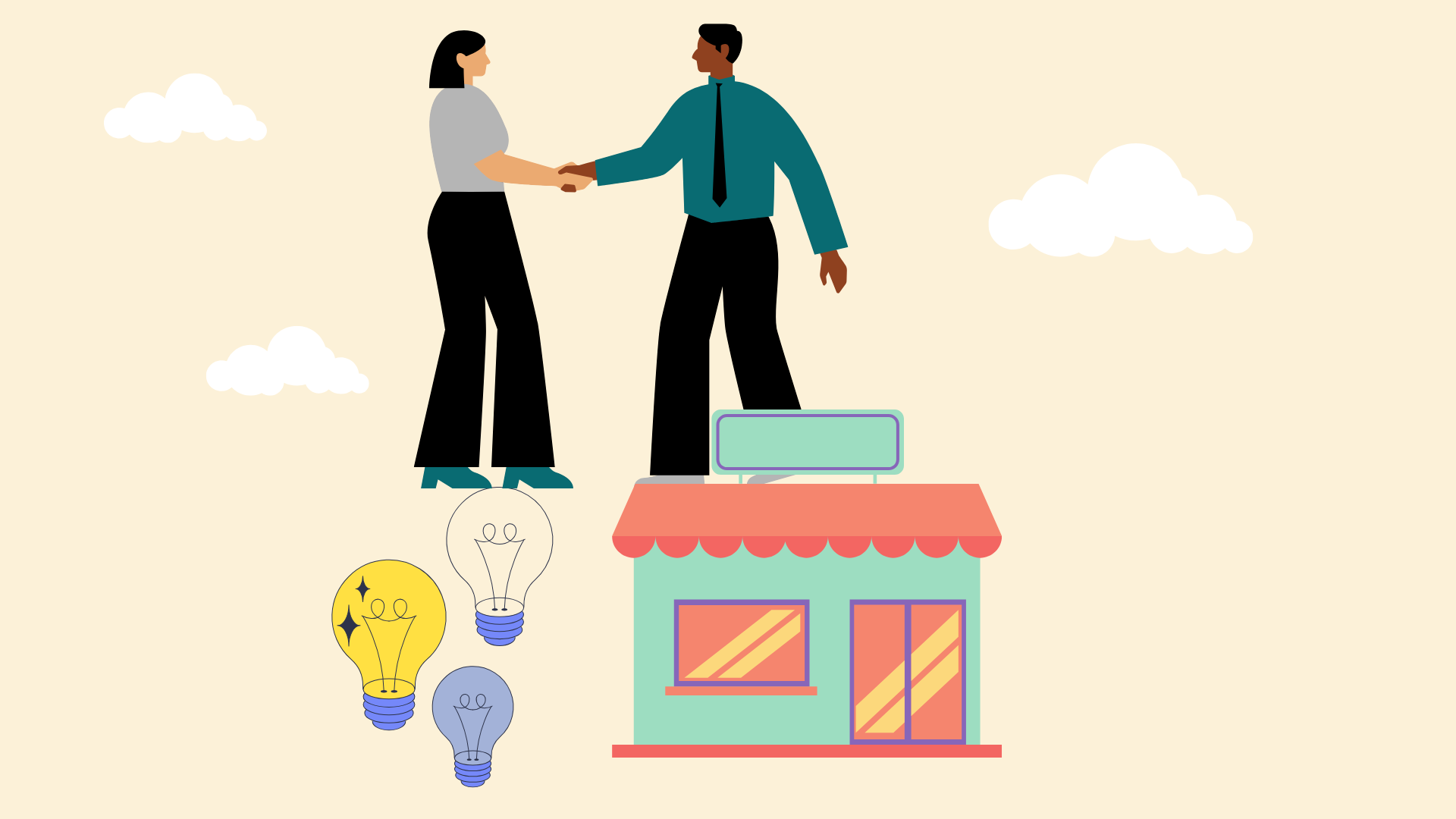 Zwei Menschen schütteln sich die Hände