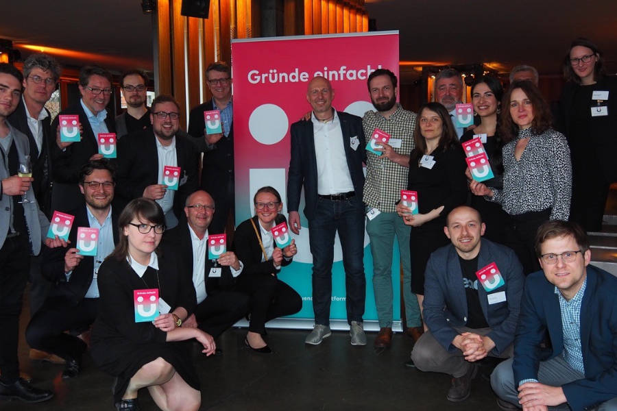 Das Team der Gründerplattform beim Launchevent im April 2018