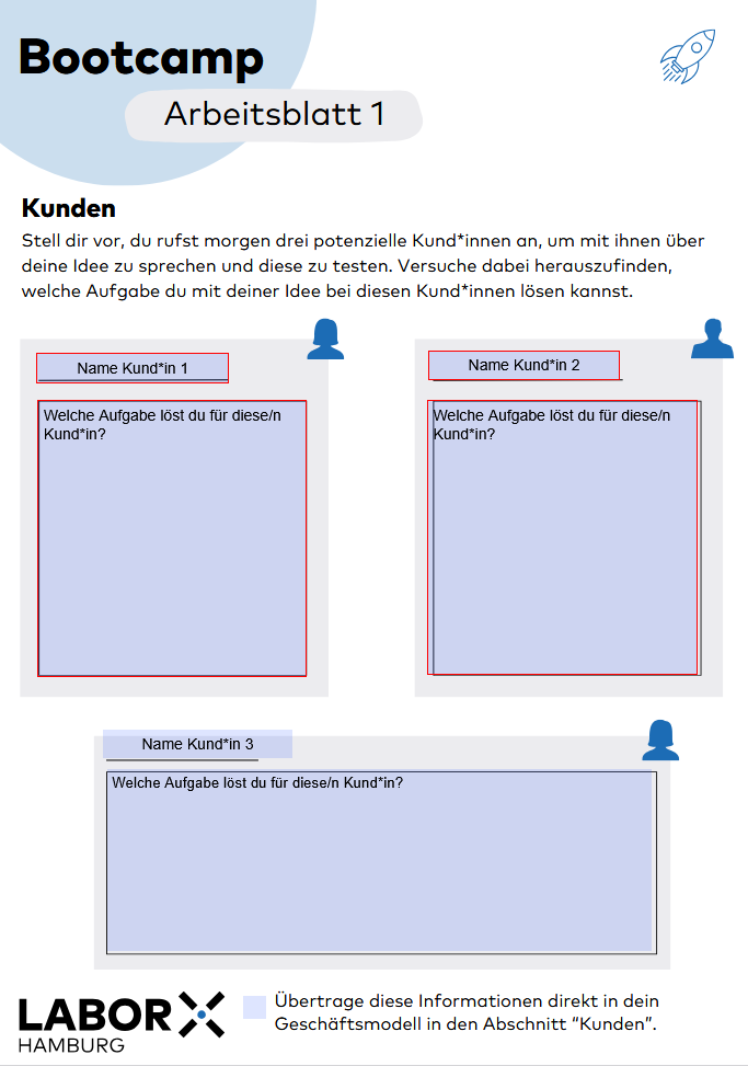 Arbeitsblatt zum Thema Kunden