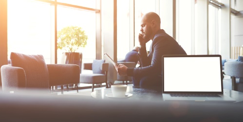 person talking on the phone