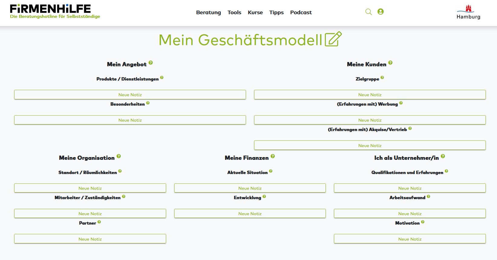Mein Geschäftsmodell