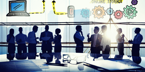 team discussing some work