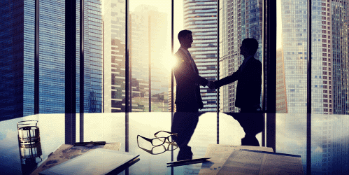 two person handshaking